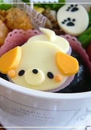 キャラ弁☆しっぽフリフリわんちゃん平面♪-レシピのメイン写真