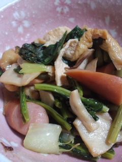 栄養満点♪あげとかぶの葉炒めたん★-レシピのメイン写真