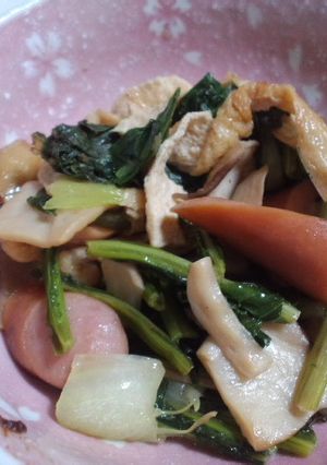 栄養満点♪あげとかぶの葉炒めたん★-レシピのメイン写真