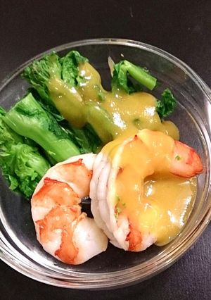 簡単！えびと菜の花の酢味噌和え-レシピのメイン写真