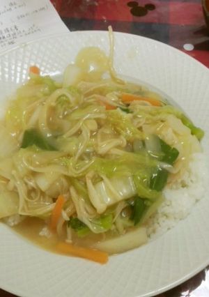 シャキシャキ白菜味噌あんかけ丼-レシピのメイン写真