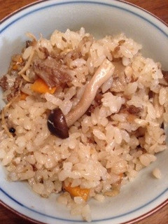 牛丼からのきのこたっっぷり炊き込みご飯-レシピのメイン写真