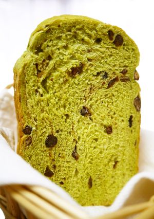 HB早焼き♪甘納豆入り★抹茶ミルク食パン-レシピのメイン写真