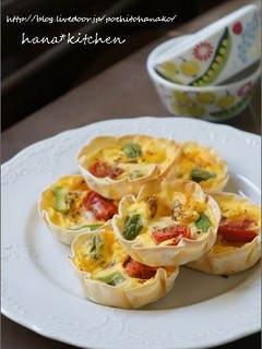 餃子の皮でつくる、小さな春野菜のキッシュ-レシピのメイン写真
