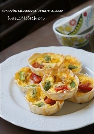 餃子の皮でつくる、小さな春野菜のキッシュ-レシピのメイン写真
