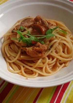 本当に手抜き…トマトと鯖のパスタ-レシピのメイン写真
