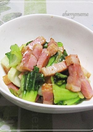 お弁当に★青梗菜と厚切りベーコンの中華風-レシピのメイン写真