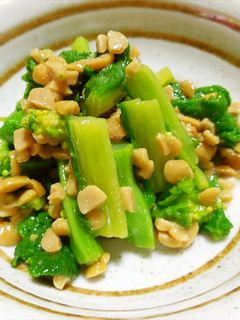 つるつるっ~菜の花の辛子納豆和え どすぇ-レシピのメイン写真