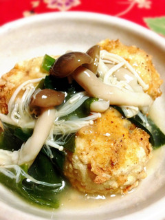 豆腐と蓮根のふわふわ揚げ・きのこあんかけ-レシピのメイン写真