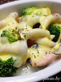 鮭とブロッコリーのチーズ焼き-レシピのメイン写真