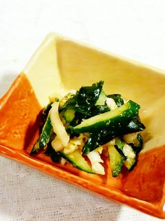 白菜・キュウリとわかめのごまあえ♪-レシピのメイン写真