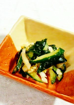 白菜・キュウリとわかめのごまあえ♪-レシピのメイン写真