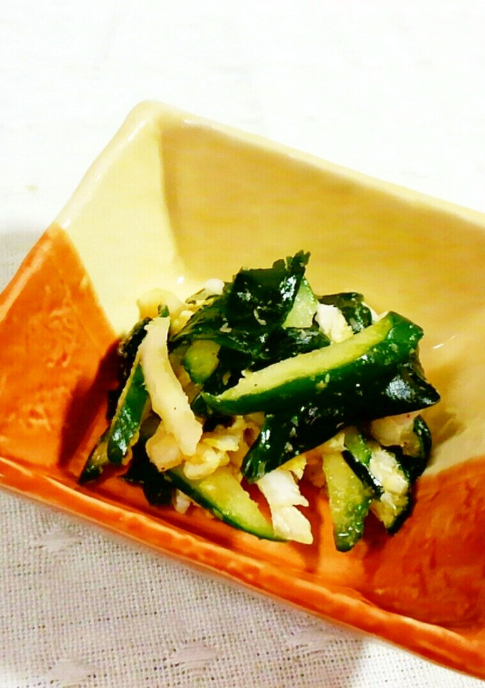 白菜・キュウリとわかめのごまあえ♪-レシピのメイン写真