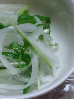 新玉ねぎと水菜の塩もみ☆-レシピのメイン写真