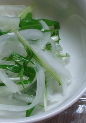 新玉ねぎと水菜の塩もみ☆-レシピのメイン写真