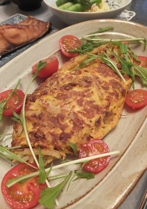 長芋入り納豆オムレツ-レシピのメイン写真