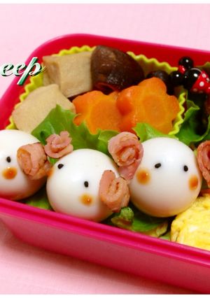 ✿動物キャラ弁 うずら卵のひつじちゃん✿-レシピのメイン写真