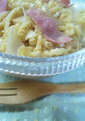 玉ねぎベーコンマカロニのマヨ炒め♪-レシピのメイン写真