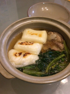 プチっと鍋で〜ほうれん草と豚肉の雑煮♪-レシピのメイン写真