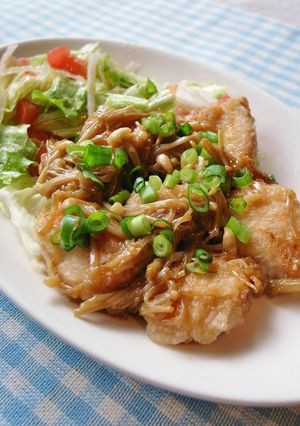 鶏むね肉のえのきソース絡め（バター醤油）-レシピのメイン写真