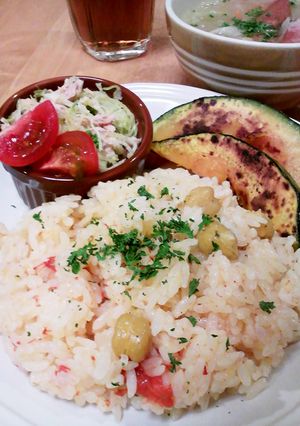ひよこ豆とプチトマトのごはん-レシピのメイン写真