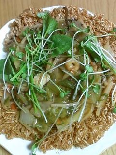 チキンラーメンでカリッとあんかけ焼きそば-レシピのメイン写真