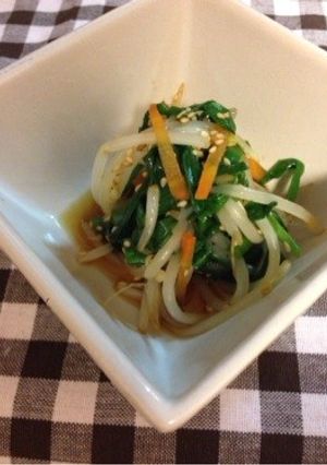 糖質制限♡栄養も‼︎ニラともやし和え-レシピのメイン写真