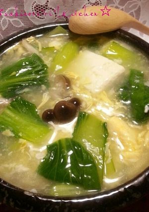 チンゲン菜と豆腐の生姜スープ-レシピのメイン写真
