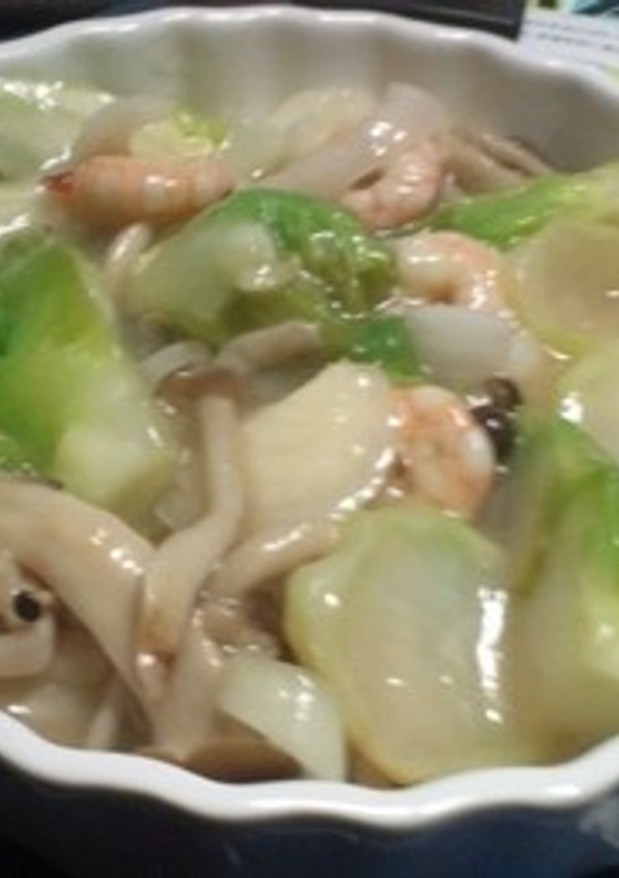 つぼみ菜と縞エビの炒め物-レシピのメイン写真