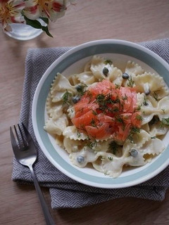 スモークサーモンのわさびクリームパスタ-レシピのメイン写真