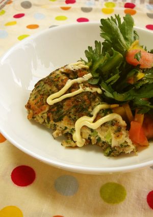 春菊とシイタケのハンバーグ-レシピのメイン写真