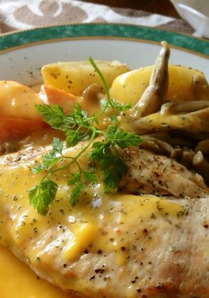 鶏肉のグリル　パンプキンクリームソース-レシピのメイン写真
