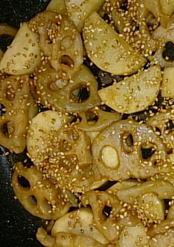 れんこんと長芋の甘辛炒め-レシピのメイン写真