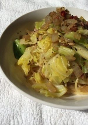 *・.キャベツとアンチョビのパスタ.・*-レシピのメイン写真
