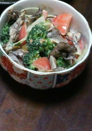 甘ウマ！緑黄色野菜とキノコのバタピー和え-レシピのメイン写真