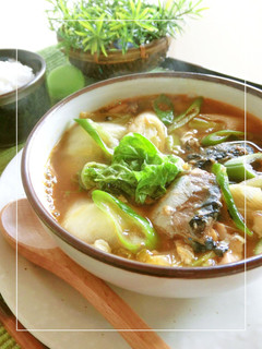*鯖缶・白菜・葱*プチッとキムチスープ-レシピのメイン写真