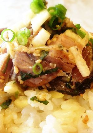簡単！薬味たっぷりのかつお茶漬け-レシピのメイン写真
