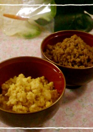 メープルシロップで♡鶏そぼろ&卵そぼろ-レシピのメイン写真