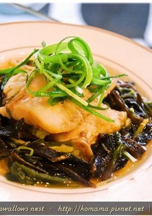 麻辣黑菇醬清蒸魴魚排.柯媽媽の植物燕窩-レシピのメイン写真