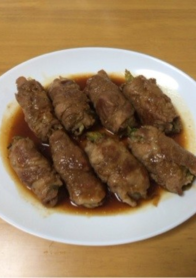 ♪焼肉のタレで簡単♪豚肉でレタスの肉巻き-レシピのメイン写真