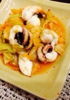 簡単！いかとキャベツの味噌キムチ煮-レシピのメイン写真