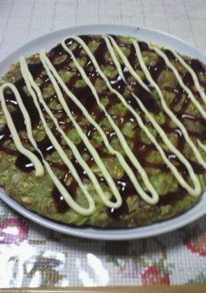 緑のお好み焼き～葉物野菜嫌いとの戦い～-レシピのメイン写真
