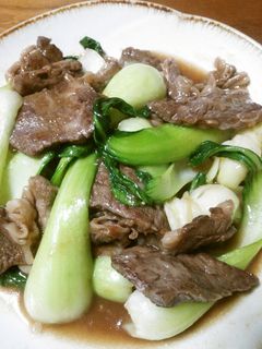 牛肉カルビとチンゲン菜の炒めもの-レシピのメイン写真