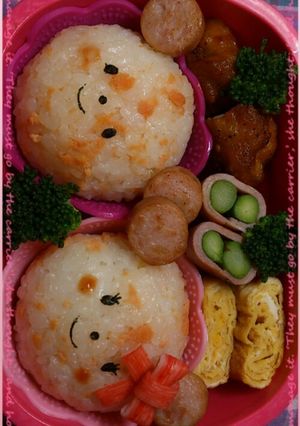 簡単！くまくん＆くまちゃんのキャラ弁♡-レシピのメイン写真