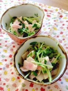 簡単時短 副菜!豆苗とベーコンのおひたし-レシピのメイン写真
