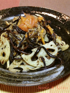 蓮根と長ひじきの梅醤油きんぴら-レシピのメイン写真