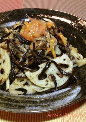 蓮根と長ひじきの梅醤油きんぴら-レシピのメイン写真