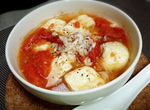 レンジで簡単♪トマトと豆腐の中華スープ♪-レシピのメイン写真