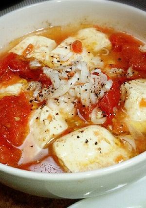 レンジで簡単♪トマトと豆腐の中華スープ♪-レシピのメイン写真