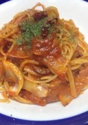 冷蔵庫にあるものでトマトパスタ-レシピのメイン写真